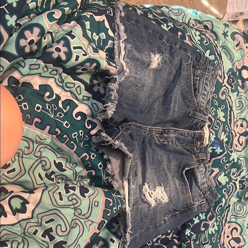 YMI Distressed Jean Shorts - Blue